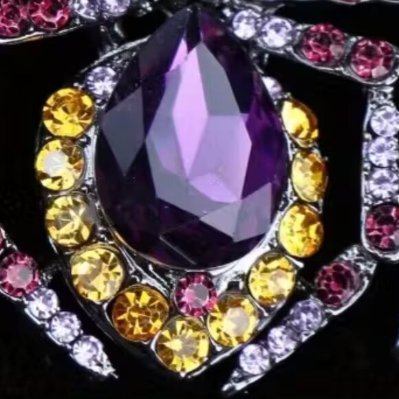 Spider Brooch Pin Crystal Studded Rhinestone Tarantula Glam Sparkle Chic Elegant - Picture 7 of 8